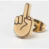 Fyngers Fyngers Ohrstecker aus chirurgischen Edelstahl hochglanzpoliert - Modell F*CK YOU – Produktbild 1 von 1
