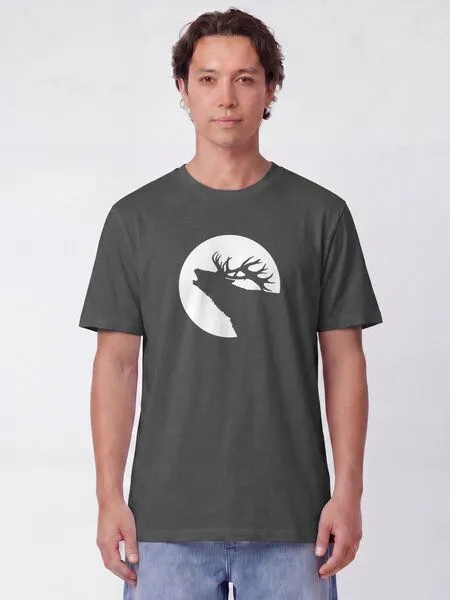 watapparel watapparel T-Shirt Unisex Röhrender Hirsch, Anthracite, – Produktbild 2 von 2