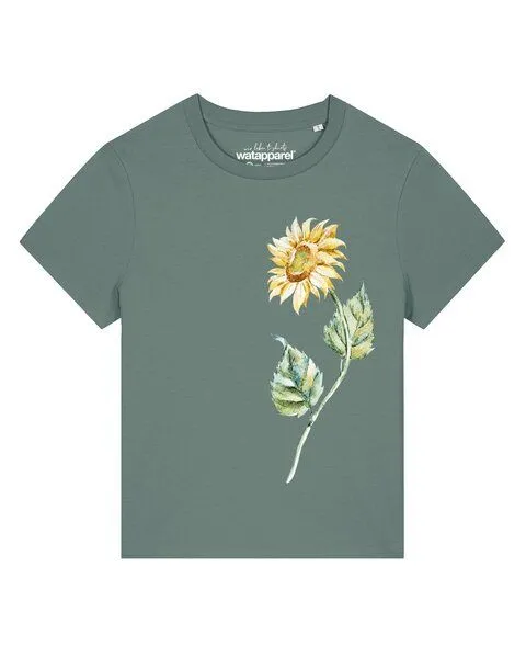 watapparel watapparel T-Shirt Frauen Sonnenblume, Green bay, – Produktbild 1 von 2