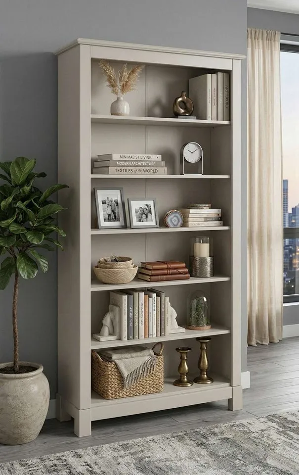OTTO home Bücherregal Rauna, aus massiver Kiefer, Breite 96 cm, FSC® zertifiziert, Braun, – Produktbild 6 von 8