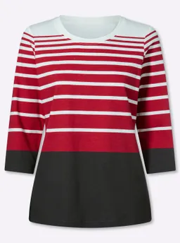 heine 3/4-Arm-Shirt schwarz-rot-bedruckt – Produktbild 1 von 1