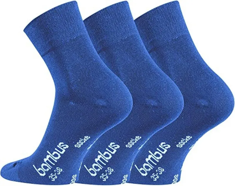 Wowerat Kurzsocken 3 Paar Bambus Kurzschaft Socken, weiche Quarter-Socken, Damen & Herren, Blau, – Produktbild 1 von 2