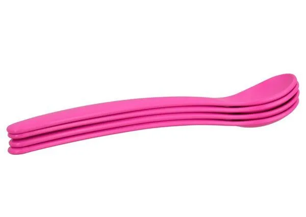 Biodora Biodora Bio-Babylöffel (4er Set) – Biokunststoff auf Stärkebasis, Magenta, – Produktbild 3 von 4