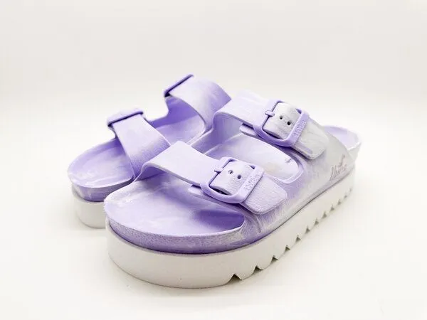 thies Vegane Bi-Color Ecofoam Plateau Sandale von thies ® aus recyceltem EVA, White lavender (weiß lavendel), – Produktbild 3 von 4
