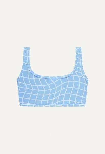 Oy Oy Bikini Oberteil „Vento“ aus Frottee-Stoff, Blue pool print, – Produktbild 2 von 2
