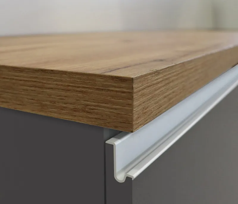 KOCHSTATION Kücheninsel KS-Sole, Breite 125 cm, mit 2 Türen, Grau, – Produktbild 1 von 8