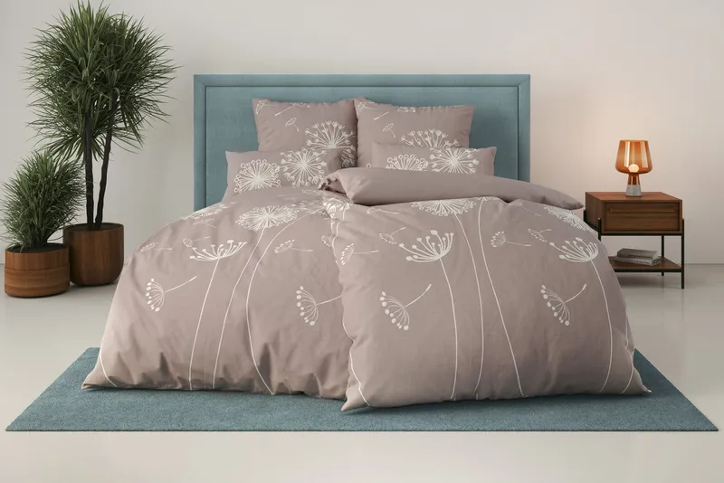 OTTO home Bettwäsche SOUCY in vier Qualitäten erhältlich, Leinenstruktur, Renforcé, 2 teilig, 100% Baumwolle, auch PREMIUM Qualitäten Renforcé-Tencel & Satin TC300, Grau, – Produktbild 2 von 8