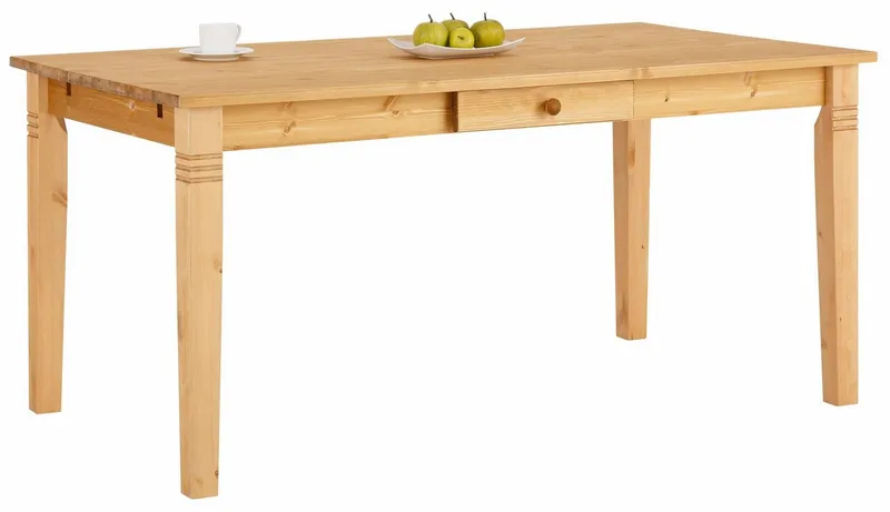 OTTO home Esstisch Danuta, Tisch, Speisetisch, wahlweise mit Schublade, aus massiver Kiefer, FSC®-zertifiziert, Beige, – Produktbild 5 von 8