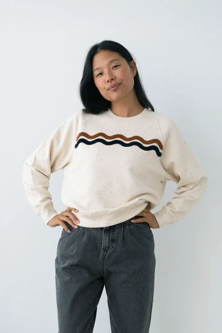 TWOTHIRDS TWOTHIRDS Damen vegan Sweatshirt Fassol Ecru Neps, Beige, – Produktbild 2 von 2