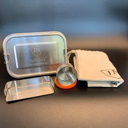 JN JuNiki's JN JuNiki's Set: JuNiki´s® eco line Edelstahl Lunchbox Brotdose + Trenner + Dipper – Produktbild 1 von 1