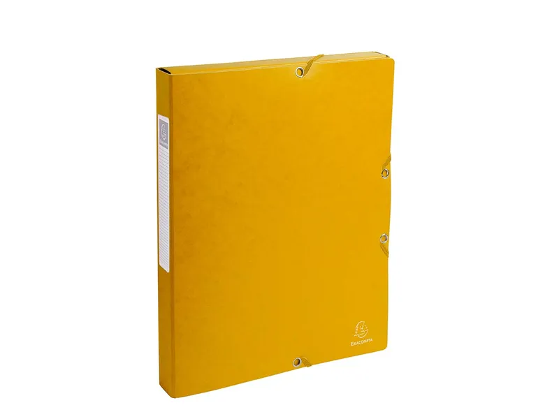 Exacompta 8 Exacompta Archivboxen, Colorspan-Karton, 600 g/m², DIN A4, Gummizug, RB 25 mm, gelb – Produktbild 1 von 1