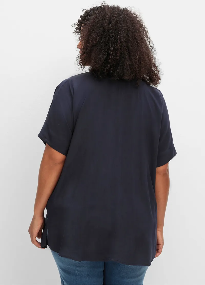sheego Hemdbluse tiefblau, Tiefblau, – Produktbild 2 von 2