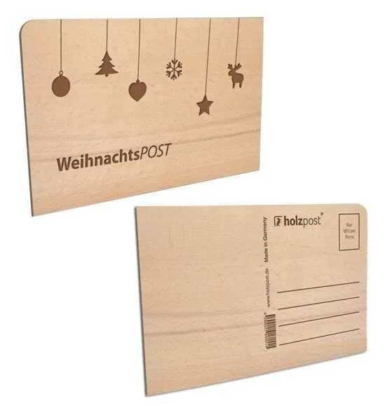 holzpost holzpost Weihnachtspostkarte aus Holz – Produktbild 2 von 6