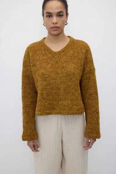 Rita Row Rita Row Zweifarbiger Strickpullover DELIA mit V-Ausschnitt, Multicolor, – Produktbild 2 von 4