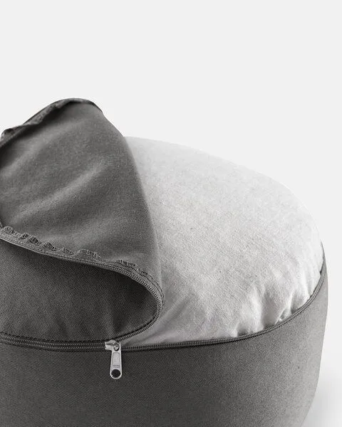 Lotuscrafts Lotuscrafts Yogakissen Lotus - Sitzhöhe 15cm - ohne Bestickung - GOTS zertifiziert, Anthrazit, – Produktbild 3 von 4