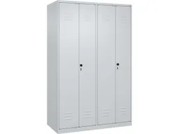C+P C+P Schwarz-Weiß-Spind Classic PLUS, 4 Abteile, 1850x1200x500mm, Lichtgrau/Lichtgrau – Produktbild 1 von 1