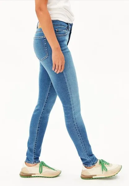 ARMEDANGELS ARMEDANGELS TILLAA Damen Skinny Jeans Mid Waist Bio-Baumwoll Mix X-Stretch, Blue, – Produktbild 4 von 4