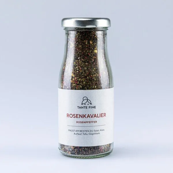 Tante Fine Tante Fine Bio Gewürzmischung ROSENKAVALIER * Rosenpfeffer * mit Rosenblüten – Produktbild 1 von 3