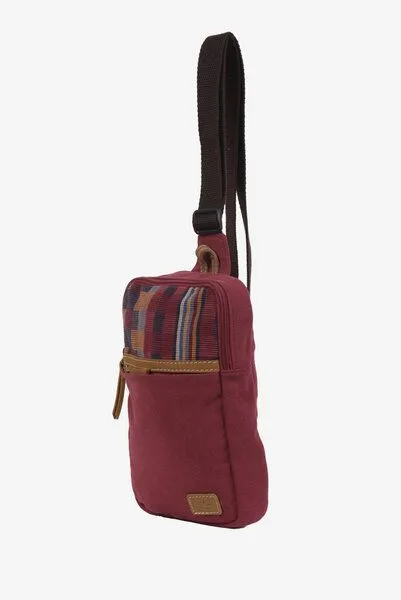 Dragolina Dragolina Crossbody Tablettasche Faun W. mit Webstoff der Pwo Karen, Terracotta karo (rot), – Produktbild 2 von 4