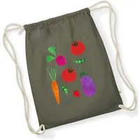 MelaDi MELAdi Stringbag und Sportbeutel aus Biobaumwolle - Verdure auf Organic Green – Produktbild 1 von 1