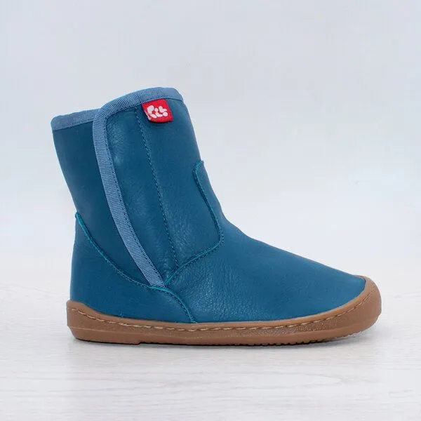Pololo Pololo Barfuß Kinderstiefel aus Biowolle und chromfrei gegerbtem Leder, Blau, – Produktbild 3 von 4