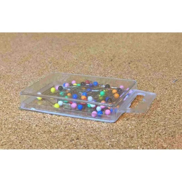 Kork-Deko Kork-Deko Kork-Würfel Memoboard 10x10x10cm inkl. 80 Pinnnadeln für Büro – Produktbild 3 von 5
