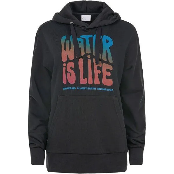 KnowledgeCotton Apparel KnowledgeCotton Apparel Kapuzenpullover WATERAID aus Bio-Baumwolle, Schwarz (black jet), – Produktbild 1 von 4