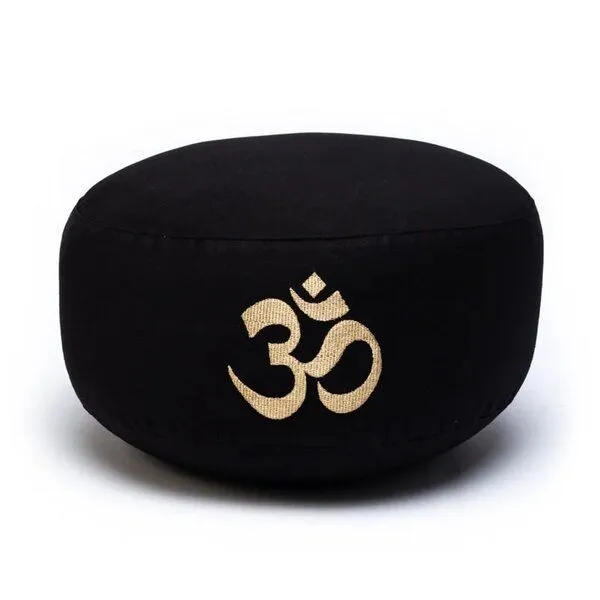 Just Be Just Be Meditationskissen OM Symbol in Gold, Schwarz, – Produktbild 1 von 3