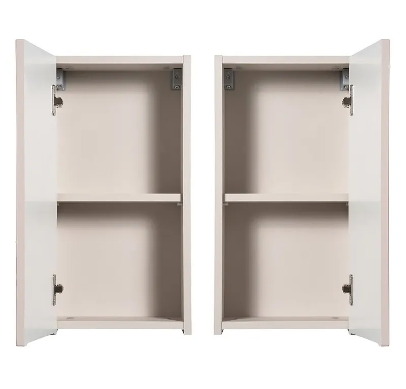 Lomadox Hängeschrank NEWPORT-56-CASHMERE Wandschrank Badschrank, kaschmir, gerillte Front, ca. 30/57/19cm, Beige|weiß, – Produktbild 2 von 5
