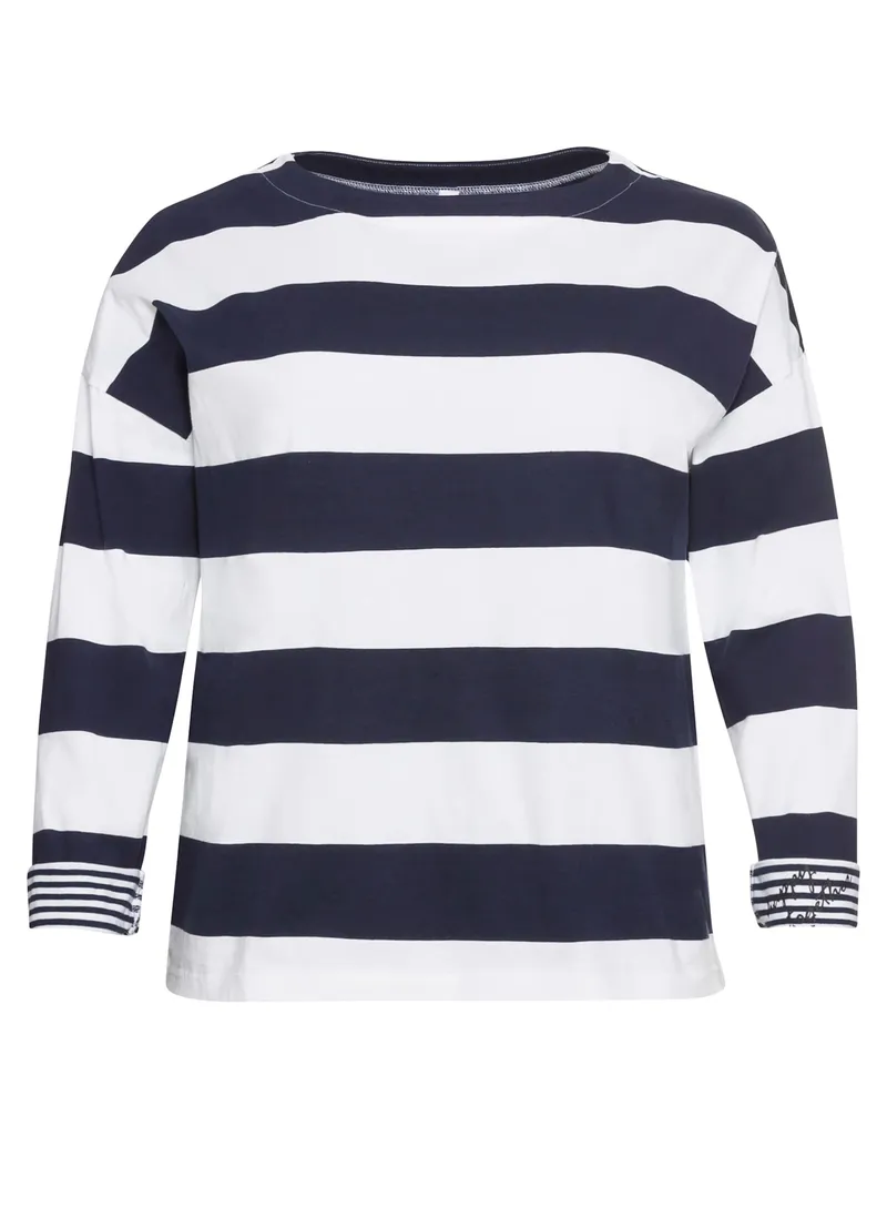 sheego Langarmshirt marine, Marine, – Produktbild 2 von 3