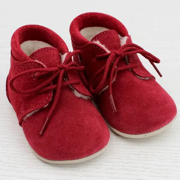 Pololo Pololo Laufanfänger-Barfußschuh Porto mit Wollfutter, 3 Farben, Rot, – Produktbild 1 von 4