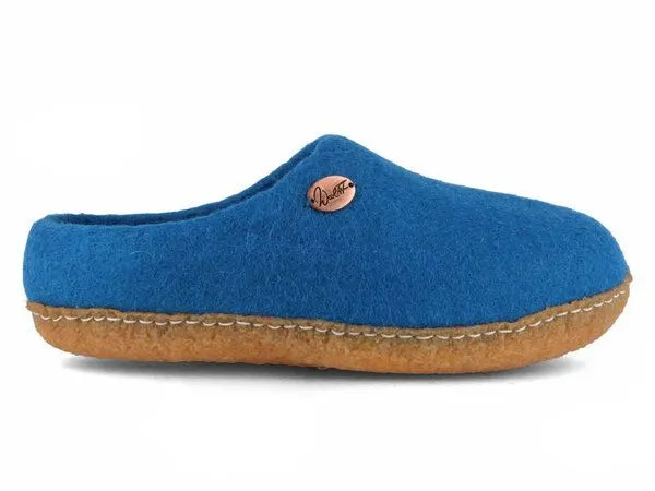 WoolFit WoolFit Barfuß-Hausschuhe handgemacht mit Naturgummisohle für Damen und Herren, Blau, – Produktbild 2 von 4