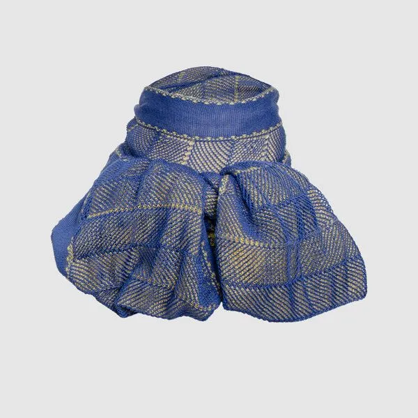 LANARTO slow fashion LANARTO slow fashion Sommerschal Shine zweifarbig aus Bio-Baumwolle Feinstrick made in germany, Blau, – Produktbild 3 von 4