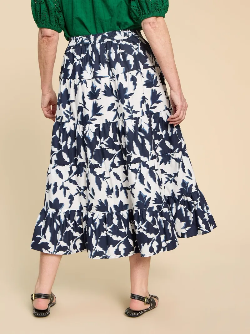 White Stuff Mayra Midirock mit Printmix - 42/R, Marine print, – Produktbild 4 von 4