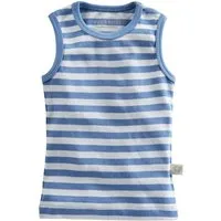 HANS NATUR Baby und Kinder Unterhemd Bio-Baumwolle blau-off white Gr.122/128, Mehrfarbig, – Produktbild 1 von 1