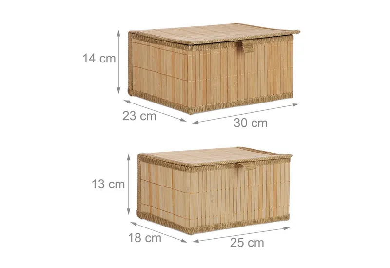 RELAXDAYS RELAXDAYS Aufbewahrungskorb Bambus 2-tlg. Set (2 St., 2er Set), Braun, – Produktbild 4 von 5