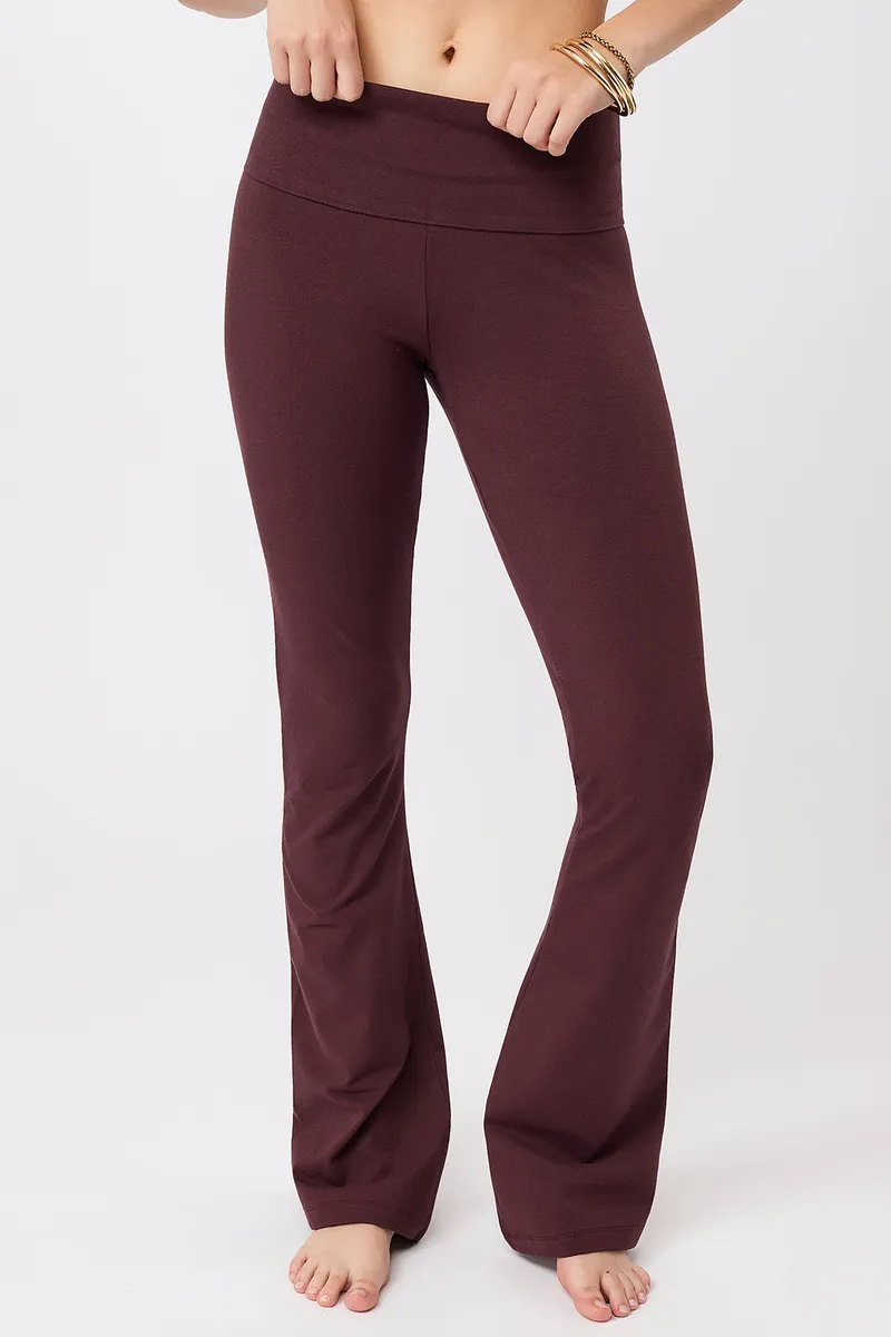 mandala MANDALA Damen vegan Hose Classic Rolldown Ruby, Dunkelrot, – Produktbild 1 von 2