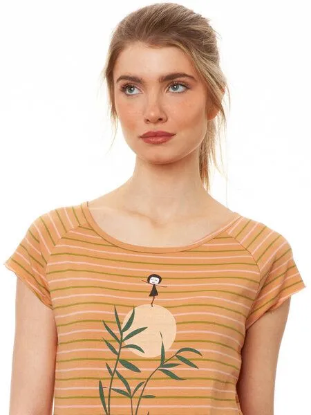 FellHerz FellHerz Damen T-Shirt Sunset Girl triple striped Bio Fair und Vegan – Produktbild 2 von 3