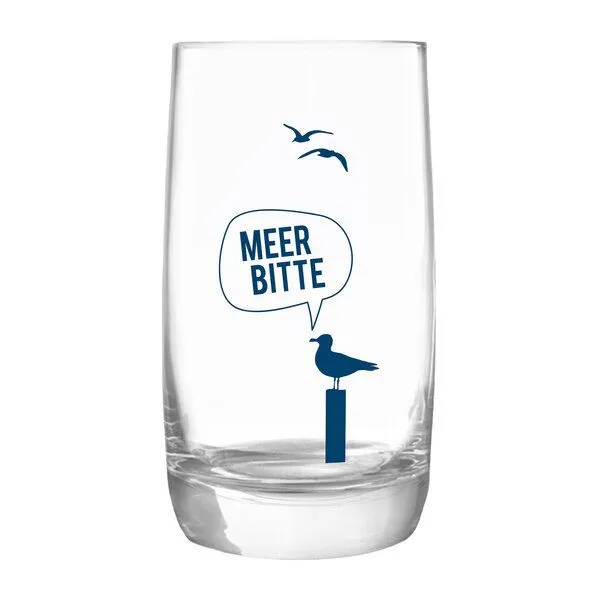 Bow & Hummingbird Bow & Hummingbird Kristallglas, Longdrinkglas "Meer Bitte Möwe" made in EU – Produktbild 4 von 4