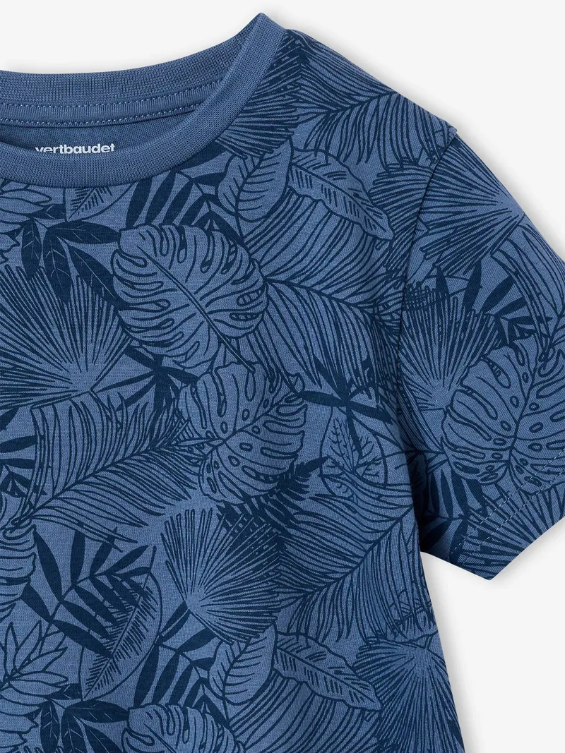 Vertbaudet T-Shirt mit Print und Baumwolle Jungen, Jeansblau, – Produktbild 3 von 3