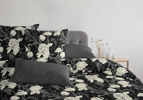 Nature by Adam Nature by Adam Bettwäsche 2tlg aus 100% Bio-Baumwolle - Made in Germany - Eden, Schwarz, – Produktbild 4 von 4