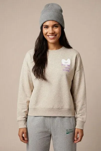 THE FACE OF ELEMENTS The Face of Elements It's the Love Stupid - Relaxed Boxy Fit Sweatshirt aus 100% Bio-Baumwolle, Nature haze (grau), – Produktbild 3 von 3