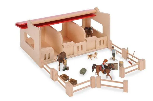 Bätz Holzspielwaren Bätz Holzspielwaren NEU toller Pferdestall Holz lackiert mit aufklappbaren Dach – Produktbild 1 von 1