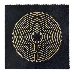 Veskor Cassiopeia Veskor Cassiopeia LABYRINTH VON CHARTRES der Kathedrale Notre-Dame Linoldruck | 22 × 22 cm | Gold auf Schwarz – Produktbild 1 von 1