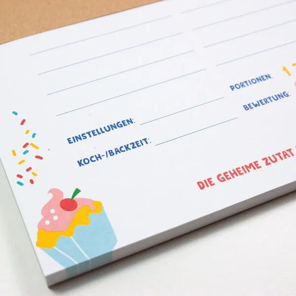 Bow & Hummingbird Bow & Hummingbird Block - Rezepte - "Die geheime Zutat ist immer Liebe" aus Recyclingpapier – Produktbild 2 von 4