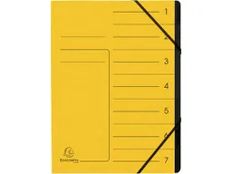 Exacompta 10 Exacompta Ordnungsmappen aus Colorspan, 355 g/m², DIN A4, Gummizug, 7 Fächer, gelb – Produktbild 1 von 1