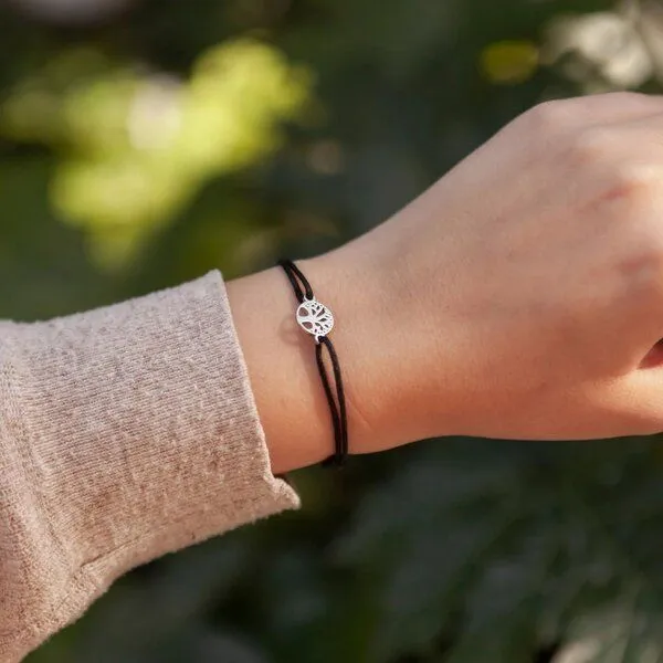 Erden Projekt Erden Projekt 1 Armband pflanzt 5 Bäume, Silber (schwarzes armband), – Produktbild 3 von 4