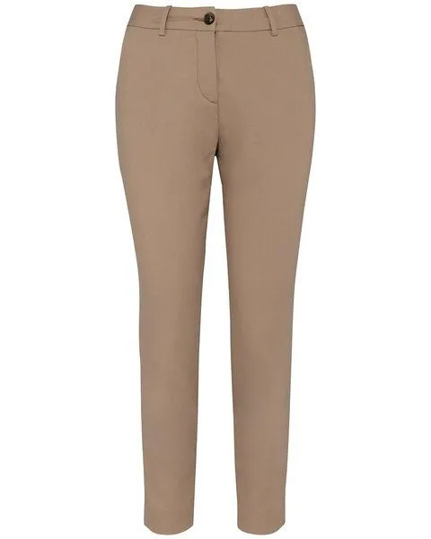YTWOO YTWOO Nachhaltige 7/8 Chino-Damenhose, Beige, – Produktbild 1 von 4
