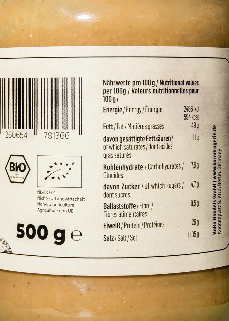 KoRo Crunchy Bio Erdnussmus 6 x 500 g – Produktbild 5 von 5