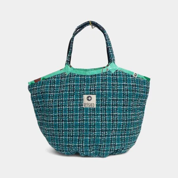 REFISHED fair fashion REFISHED fair fashion Tasche 'SOULMATE TWEED', #tweed petrol-grün, – Produktbild 1 von 6